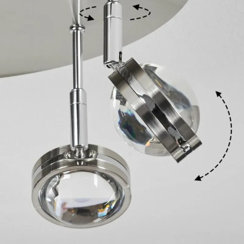 hofstein Plafonnier Fernandaires LED Nickel mat, 18 lumières