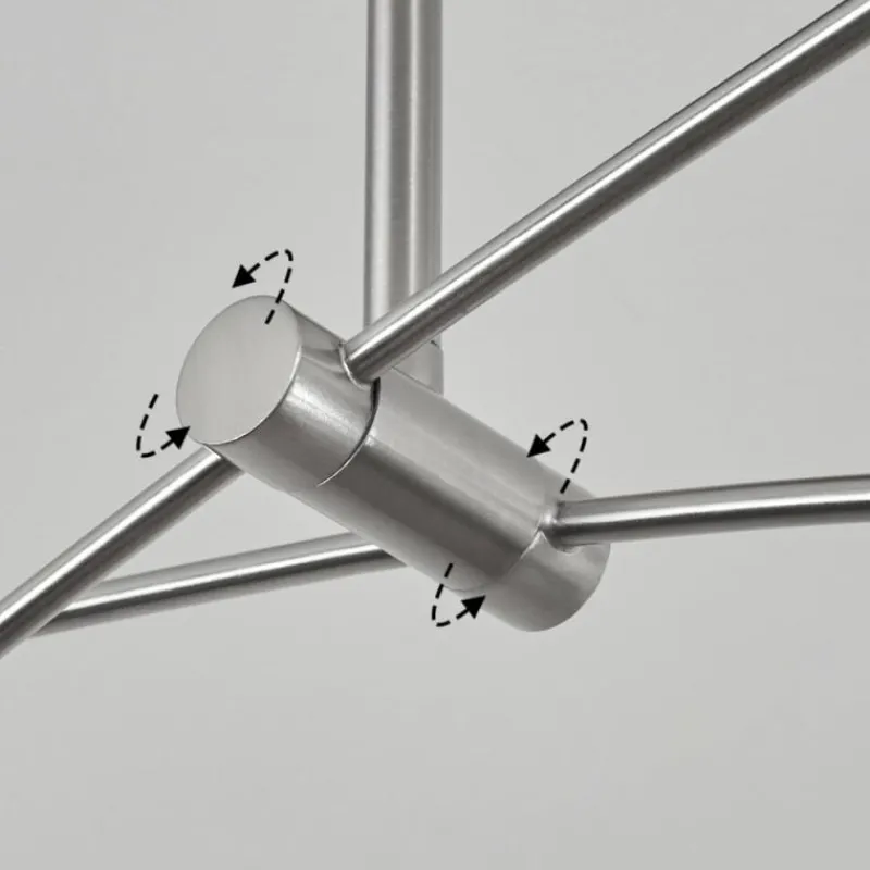 hofstein Plafonnier Fernandaires LED Nickel mat, 8 lumières