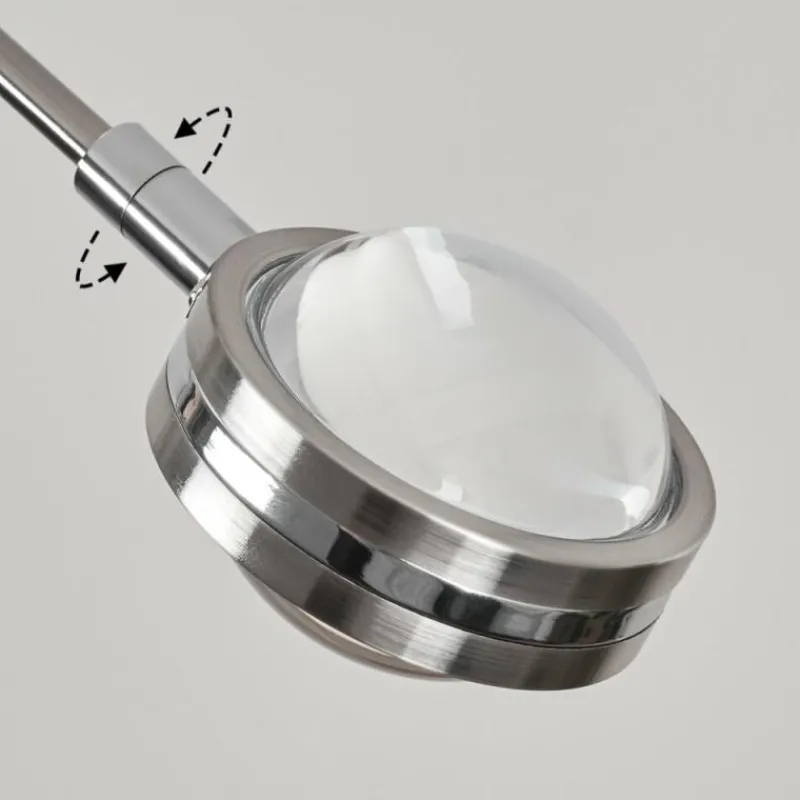 hofstein Plafonnier Fernandaires LED Nickel mat, 8 lumières