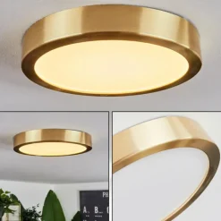 Lampes Art Déco-hofstein Plafonnier Finsrud LED Or, 1 lumière