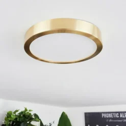 Lampes Art Déco-hofstein Plafonnier Finsrud LED Or, 1 lumière