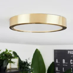 Lampes Art Déco-hofstein Plafonnier Finsrud LED Or, 1 lumière