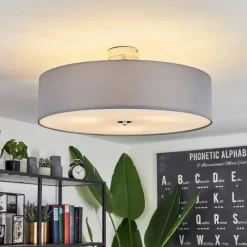 Lampes En Tissu-hofstein Plafonnier Foggia Chrome, 3 lumières