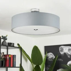 Lampes En Tissu-hofstein Plafonnier Foggia Chrome, 3 lumières