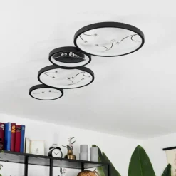 hofstein Plafonnier Fombillou LED Noir, 1 lumière