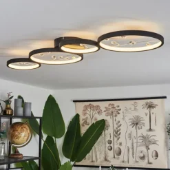 hofstein Plafonnier Fombillou LED Noir, 1 lumière