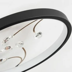 hofstein Plafonnier Fombillou LED Noir, 1 lumière