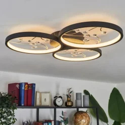 hofstein Plafonnier Fombillou LED Noir, 1 lumière