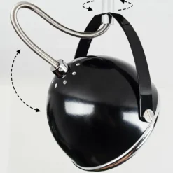 hofstein Plafonnier Foverup Chrome, Nickel mat, Noir, 2 lumières