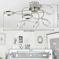 hofstein Plafonnier Frans LED Nickel mat, 1 lumière