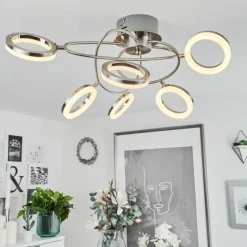 hofstein Plafonnier Frans LED Nickel mat, 1 lumière