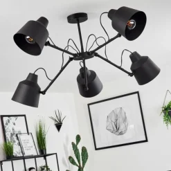 Lampes Industrielles-hofstein Plafonnier Gaudent Noir, 5 lumières