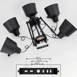 Lampes Industrielles-hofstein Plafonnier Gaudent Noir, 5 lumières