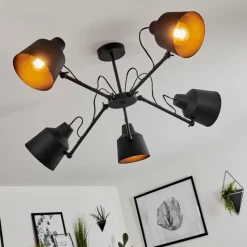 Lampes Industrielles-hofstein Plafonnier Gaudent Noir, 5 lumières