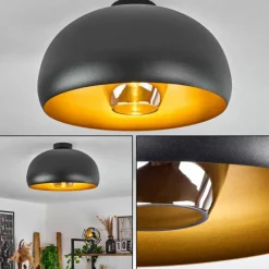 Lampes Dorées-hofstein Plafonnier Gaudi Or, Noir, 1 lumière