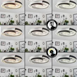 hofstein Plafonnier Golega LED Aluminium, Noir, 1 lumière