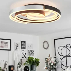 hofstein Plafonnier Golega LED Aluminium, Noir, 1 lumière