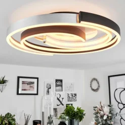 hofstein Plafonnier Golega LED Aluminium, Noir, 1 lumière