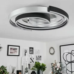 hofstein Plafonnier Golega LED Aluminium, Noir, 1 lumière