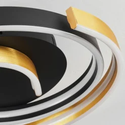 hofstein Plafonnier Golega LED Laiton, Noir, 1 lumière