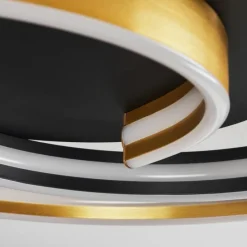 hofstein Plafonnier Golega LED Laiton, Noir, 1 lumière