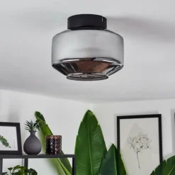 Suspension Verre Fumé-hofstein Plafonnier Gondim Fumé, 1 lumière