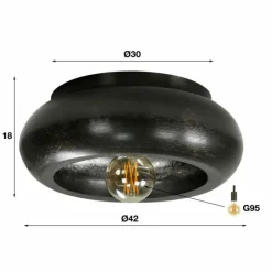 hofstein Plafonnier Gralhos Noir, 1 lumière