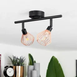 Lampes Vintages & Rétros-hofstein Plafonnier Grönhöj Noir, 2 lumières