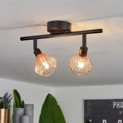 Lampes Vintages & Rétros-hofstein Plafonnier Grönhöj Noir, 2 lumières