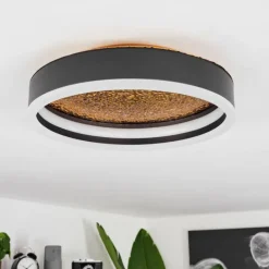 Lampes Dorées-hofstein Plafonnier Guine LED Or, Noir, 1 lumière