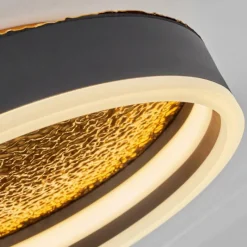 Lampes Dorées-hofstein Plafonnier Guine LED Or, Noir, 1 lumière