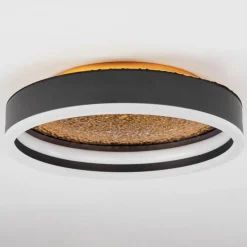 Lampes Dorées-hofstein Plafonnier Guine LED Or, Noir, 1 lumière