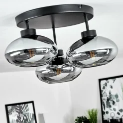 Suspension Verre Fumé-hofstein Plafonnier Haikala Fumé, 3 lumières