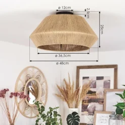 Luminaires Scandinaves-hofstein Plafonnier Henvic Noir, 1 lumière