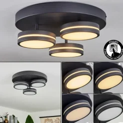 hofstein Plafonnier Huallilemu LED Noir, 3 lumières