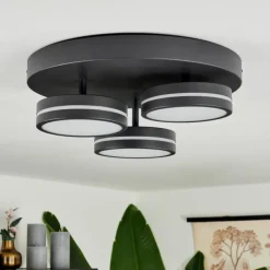 hofstein Plafonnier Huallilemu LED Noir, 3 lumières