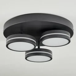 hofstein Plafonnier Huallilemu LED Noir, 3 lumières