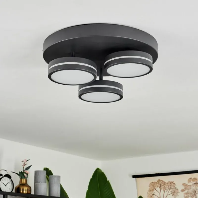 hofstein Plafonnier Huallilemu LED Noir, 3 lumières