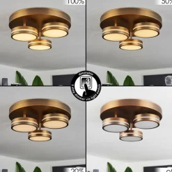 hofstein Plafonnier Huallilemu LED Vieux laiton, 3 lumières