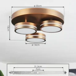 hofstein Plafonnier Huallilemu LED Vieux laiton, 3 lumières