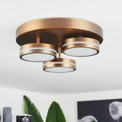 hofstein Plafonnier Huallilemu LED Vieux laiton, 3 lumières