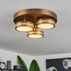 hofstein Plafonnier Huallilemu LED Vieux laiton, 3 lumières