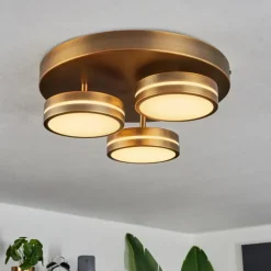 hofstein Plafonnier Huallilemu LED Vieux laiton, 3 lumières