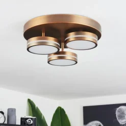 hofstein Plafonnier Huallilemu LED Vieux laiton, 3 lumières