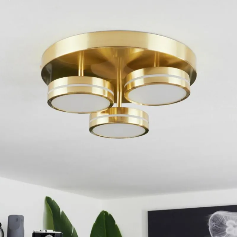 hofstein Plafonnier Huallilemu LED Laiton, 3 lumières