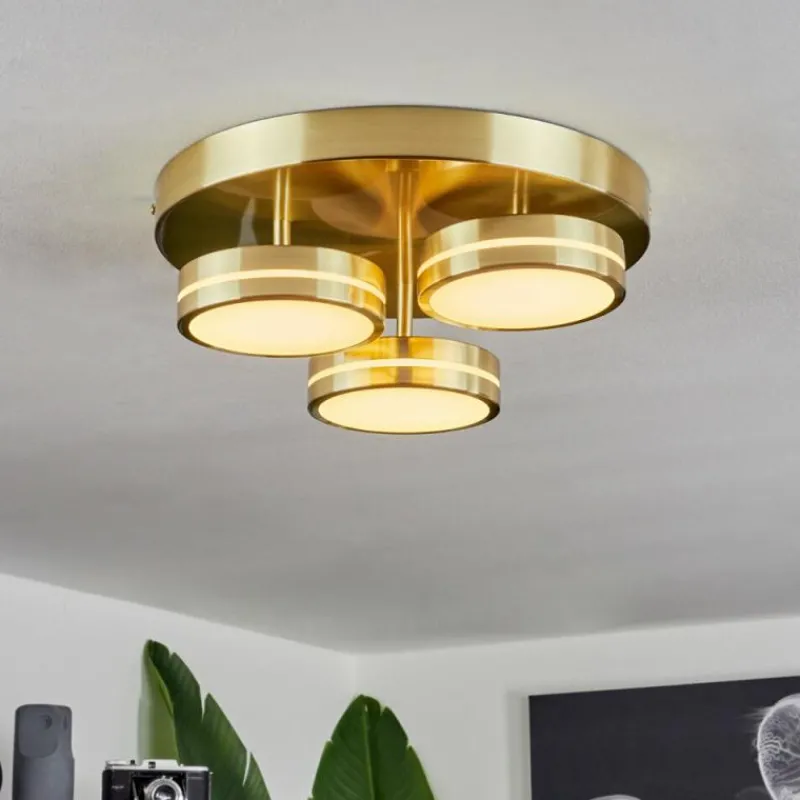 hofstein Plafonnier Huallilemu LED Laiton, 3 lumières
