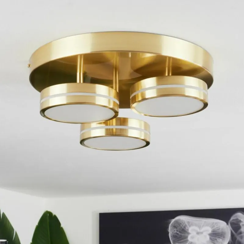 hofstein Plafonnier Huallilemu LED Laiton, 3 lumières