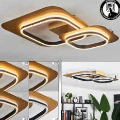 Lampes Dorées-hofstein Plafonnier Huallilemu LED Or, Noir, 1 lumière