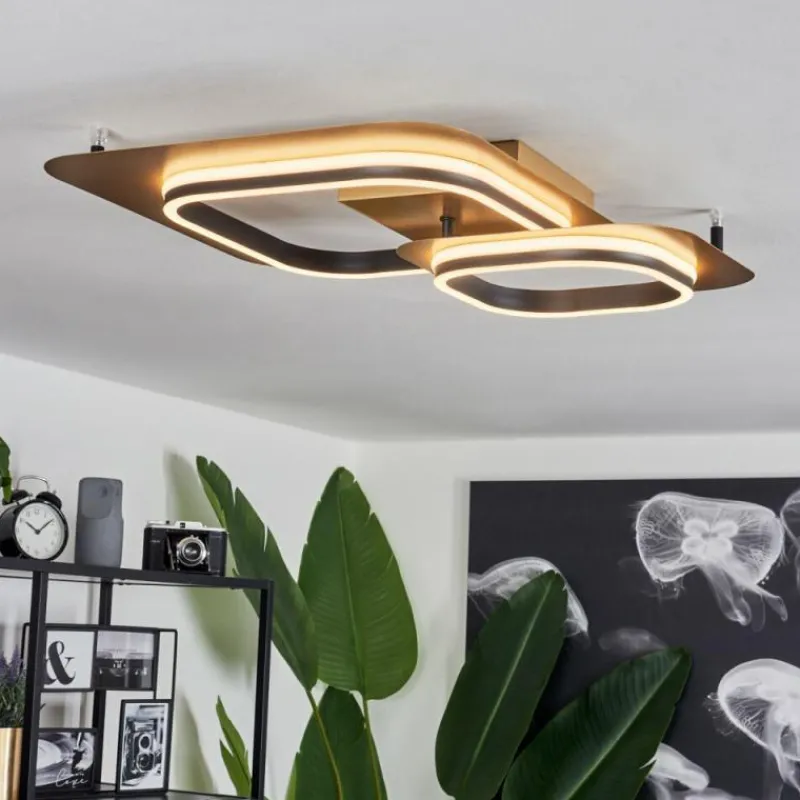 Lampes Dorées-hofstein Plafonnier Huallilemu LED Or, Noir, 1 lumière