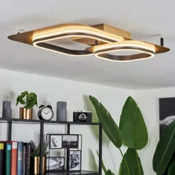 Lampes Dorées-hofstein Plafonnier Huallilemu LED Or, Noir, 1 lumière